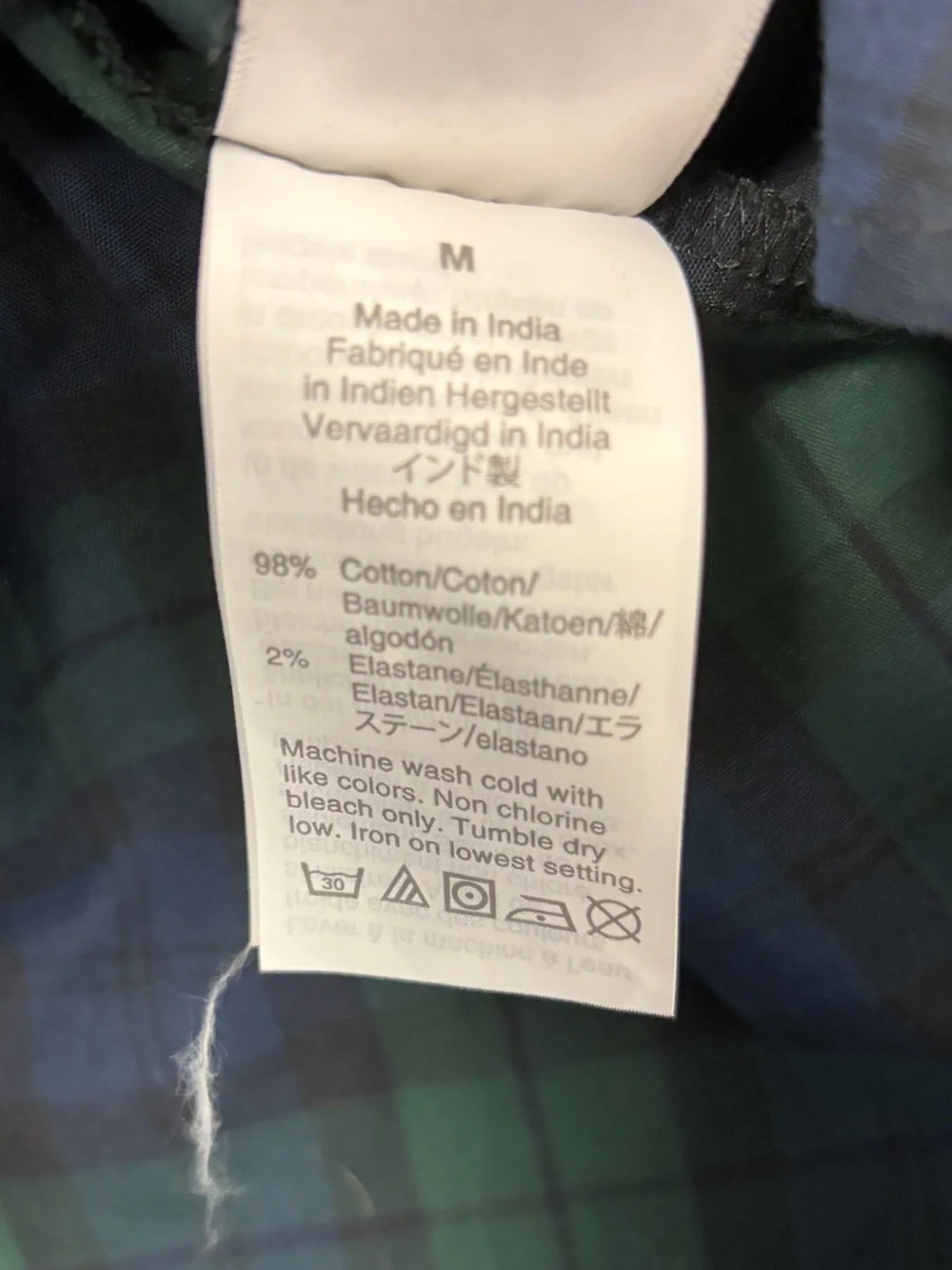 J. Crew Long Sleeve Plaid Cotton Poplin Stretch Business Casual Shirt Size M